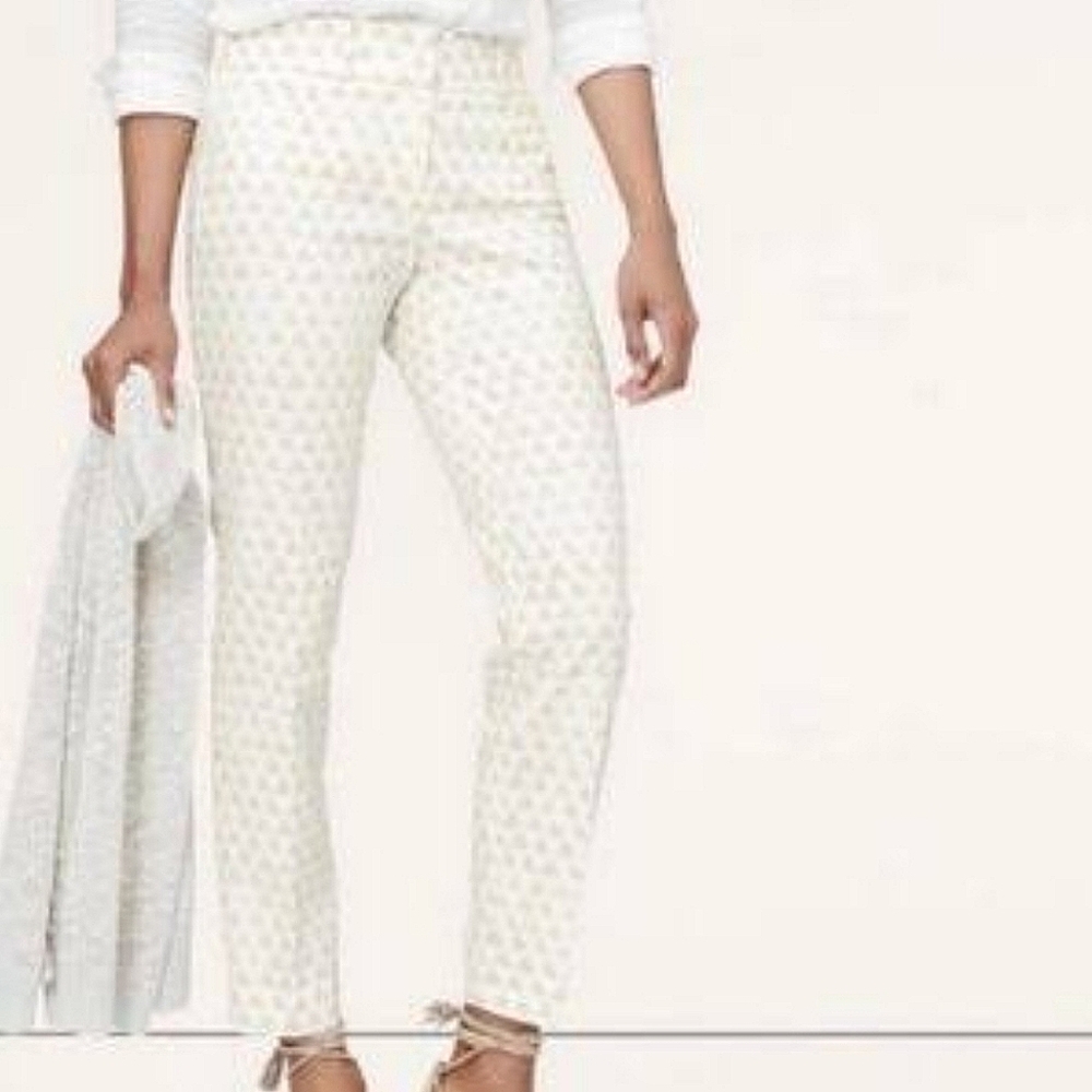 Ann Taylor LOFT The Riviera Pant Marisa Fit Triangle Print Cropped Ankle Size 4P